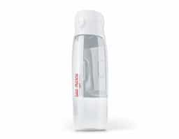 Squeeze tritan, com compartimento para cartões, chaves e dinheiro. Capacidade para 800ml