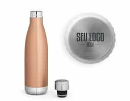 Squeeze aço inox com parede dupla e tampa com sistema de vácuo Ccpacidade até 510 ml.