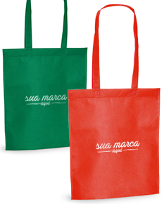 Sacola em non-woven (80 g/m²) termo-selado com alças de 75 cm. 380 x 415 x 85 mm