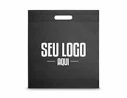 Sacola em non-woven (80 g/m²) termo-selado. 355 x 390 x 85 mm