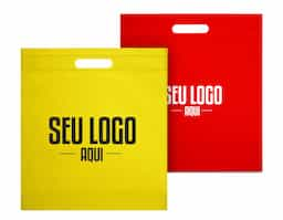 Sacola em non-woven (80 g/m²) termo-selado. 355 x 390 x 85 mm