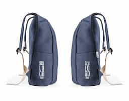 Mochila casual (270 g/m²) em denim reciclado. Contém 2 bolsos frontais e alças ajustáveis com webbing de algodão. As costuras interiores são reforçadas para maior resistência. 290 x 400 x 130 mm