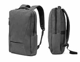 Mochila para notebook em 900D de alta densidade com um compartimento principal com divisória almofadada para notebook 15,6" e diversos bolsos interiores. Contém ainda 2 bolsos frontais, 1 lateral e entrada USB. Parte posterior e alças almofadadas com banda para transporte em trolley. Capacidade até 14 L. 310 x 440 x 110 mm