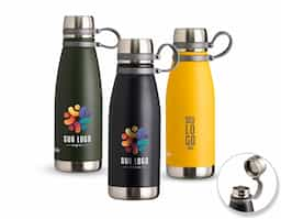 Garrafa térmica com infusor de bebidas, fabricada em aço inoxidável 316, garantindo durabilidade e resistência à corrosão. Possui capacidade de 650ml, ideal para transportar chás, cafés ou infusões. A tampa é equipada com uma alça de silicone, facilitando o transporte.