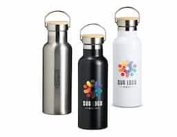 Garrafa de inox com capacidade de 500 ml, ideal para manter suas bebidas na temperatura desejada. Possui tampa de inox com um detalhe em bambu que agrega um toque natural, além de uma prática alça de transporte, facilitando o uso em diversas atividades do dia a dia. Perfeita para quem busca funcionalidade e estilo em um só produto.