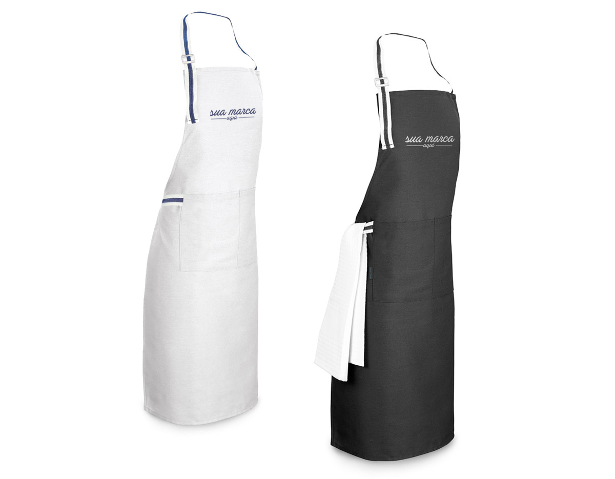 Avental. Algodão e poliéster: 150 g/m². Ajustável. Com 2 bolsos. 650 x 850 mm | Bolso: 170 x 180 mm