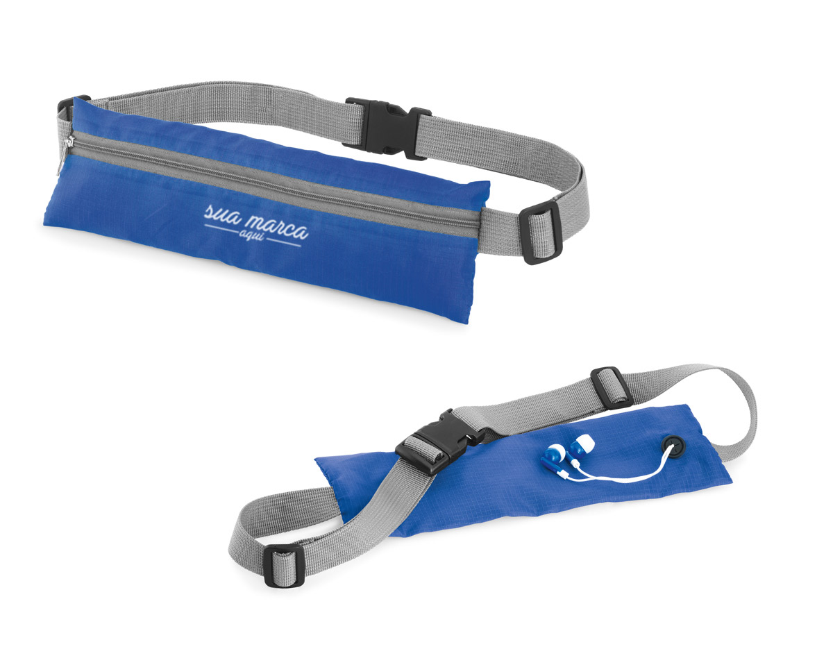 bolsa de cintura. 210D ripstop. com saída para fone de ouvido.