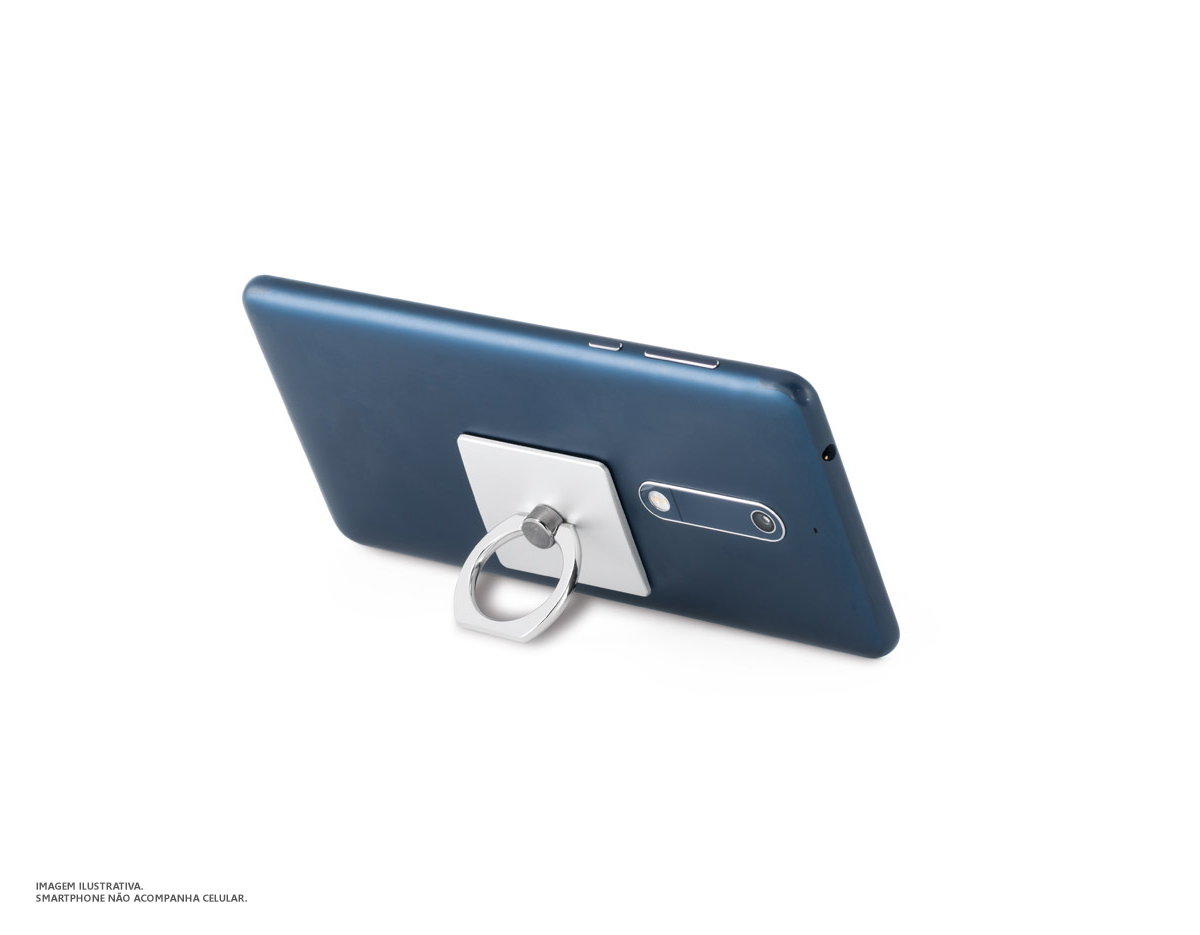 Suporte de anel para celular em ABS com autocolante no verso