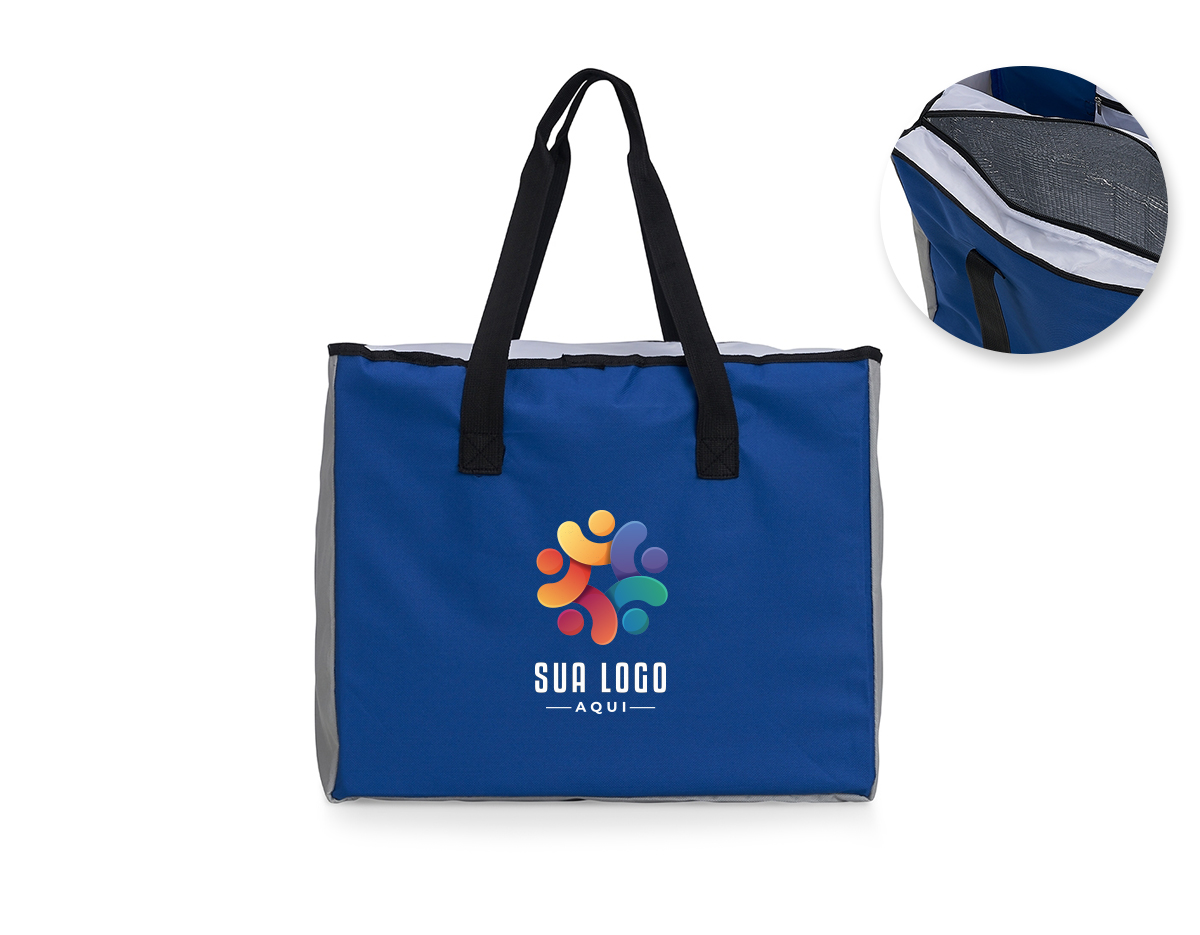 Sacola de poliéster com capacidade para 25 litros com bolso térmico. Contém um pequeno bolso interno de zíper e dois compartimentos principais, sendo um deles térmico e com fechamento de zíper.
Altura  34,5 cm
Largura  41,5 cm
Profundidade 18 cm