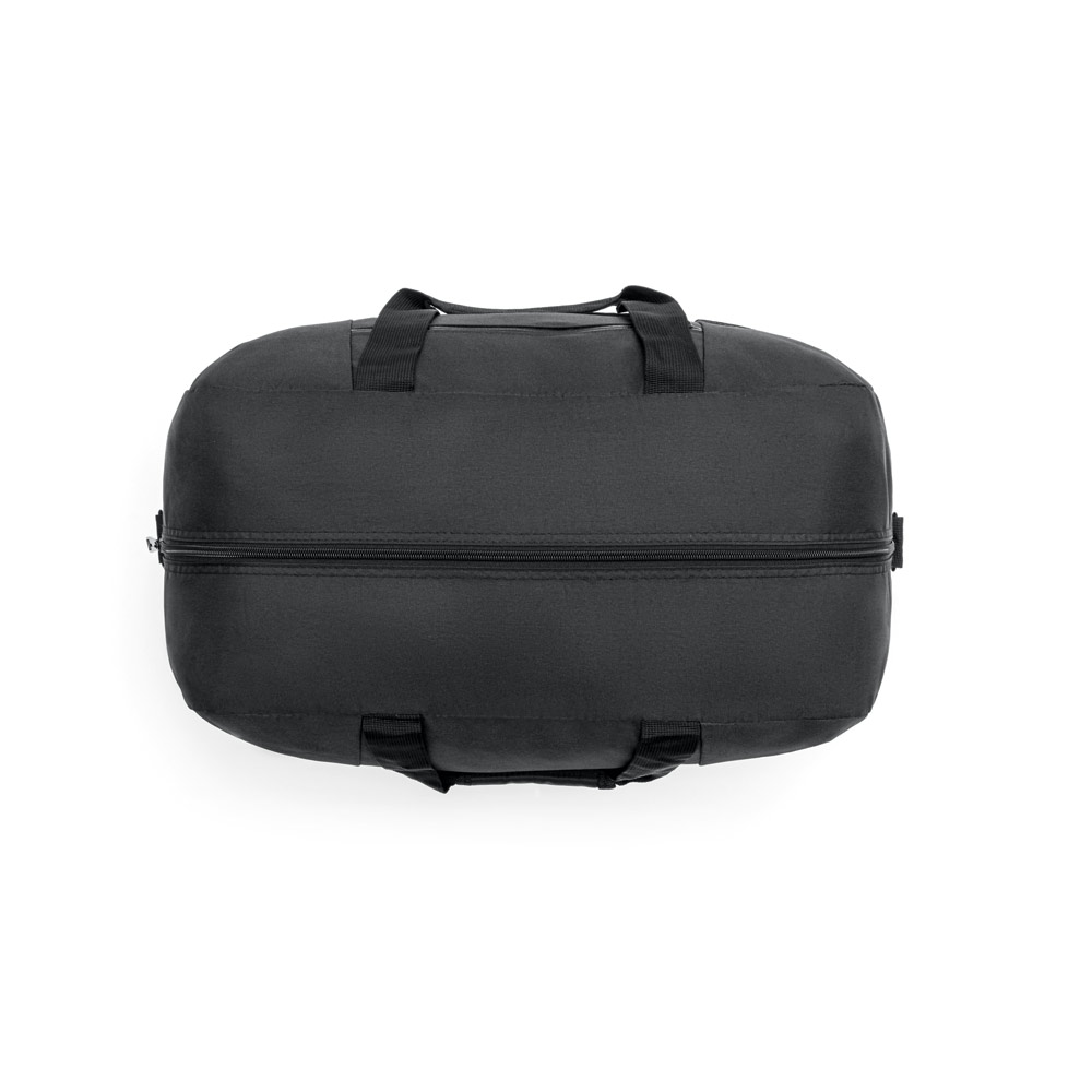 Bolsa esportiva executivo em 840D jacquard e 300D e interior forrado. Contém bolsos frontais, fundo com placa semi-rígida e alça de ombro ajustável com reforço almofadado
