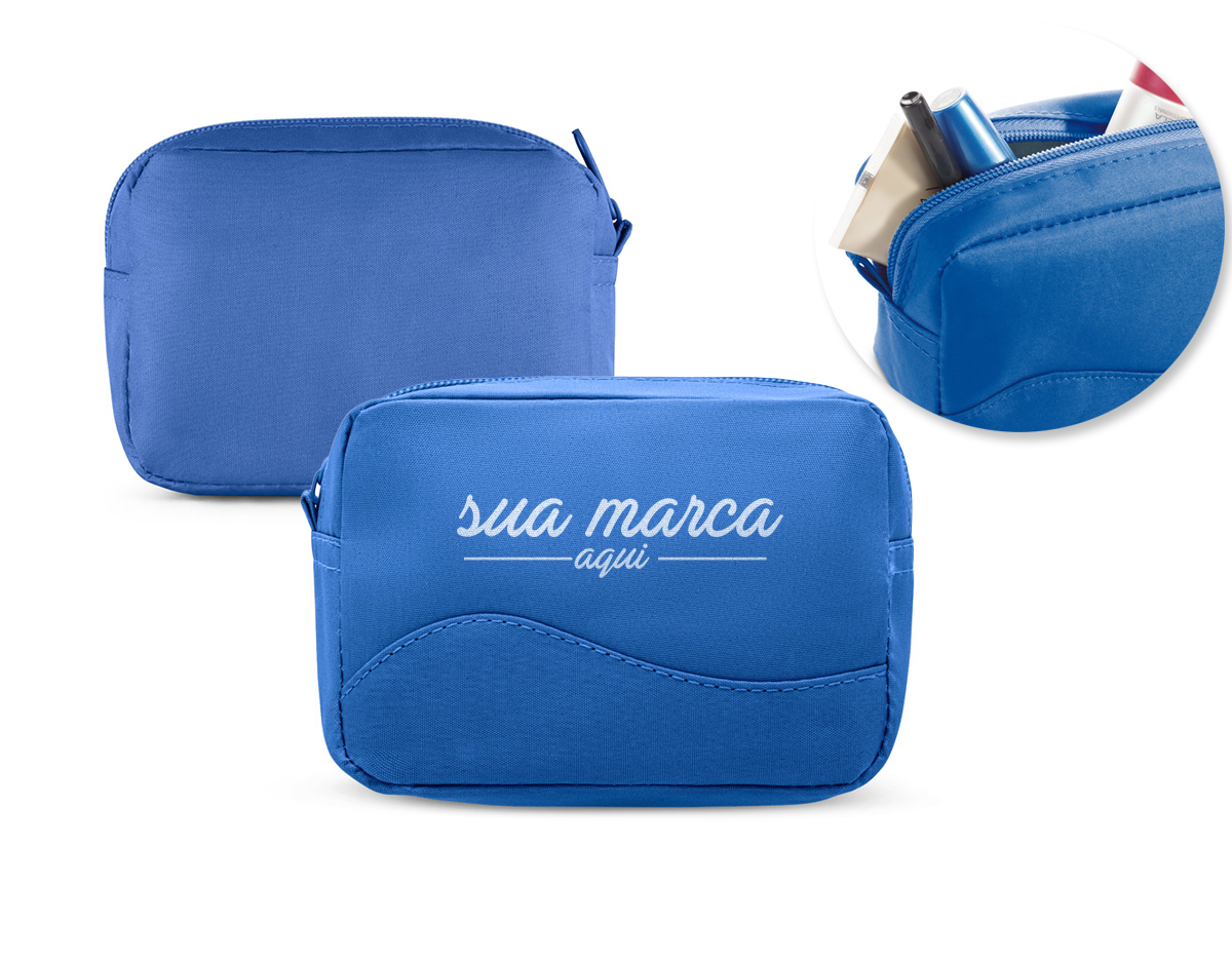 Necessaire em microfibra com zíper