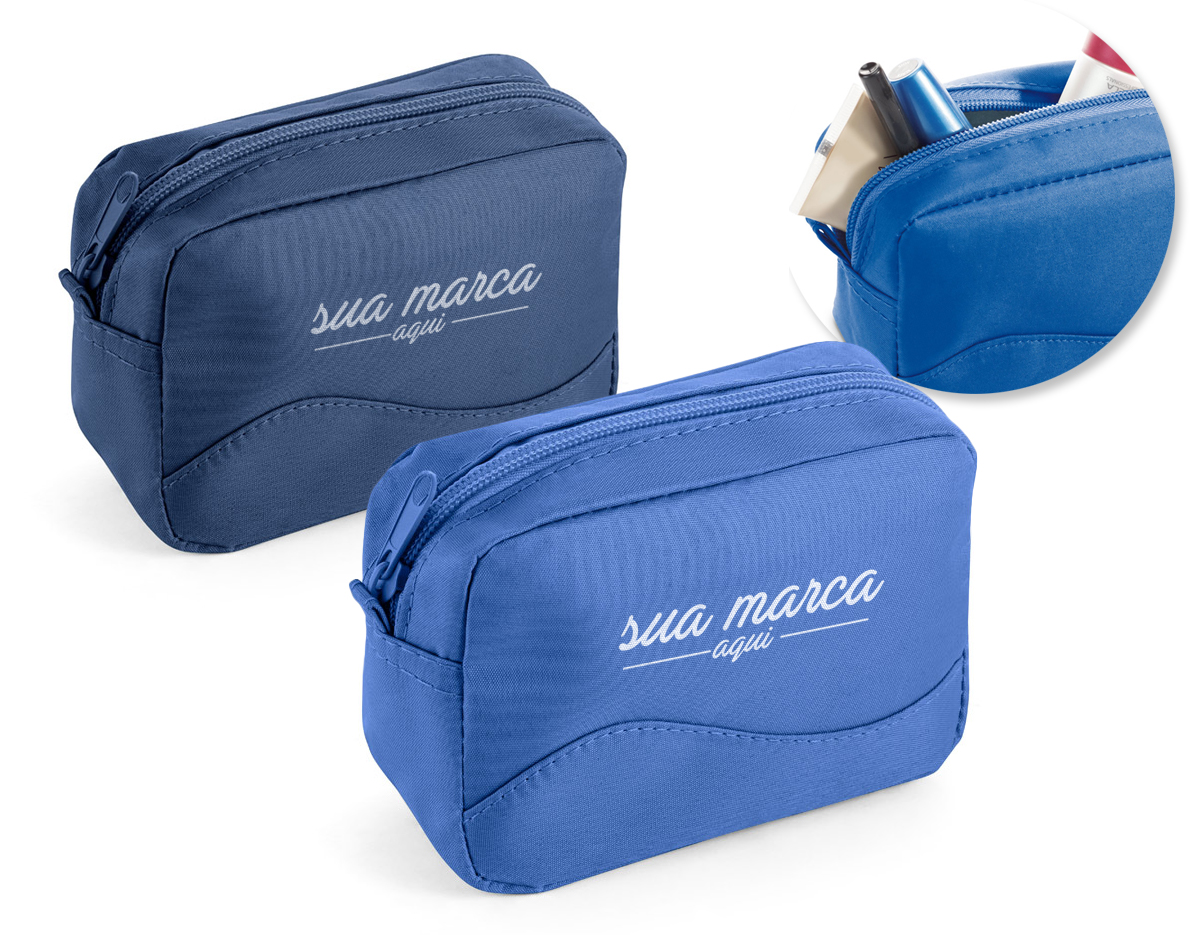 Necessaire em microfibra com zíper