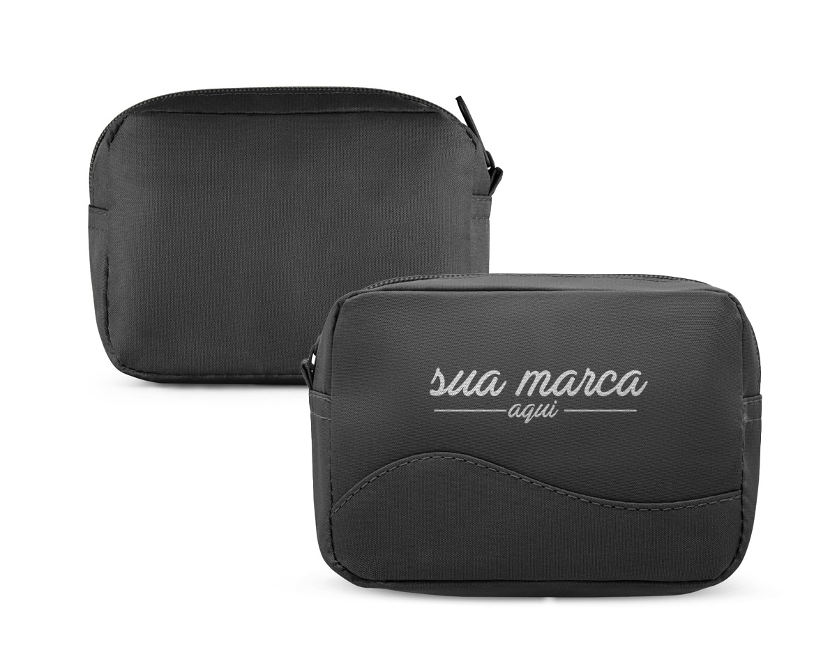 Necessaire em microfibra com zíper