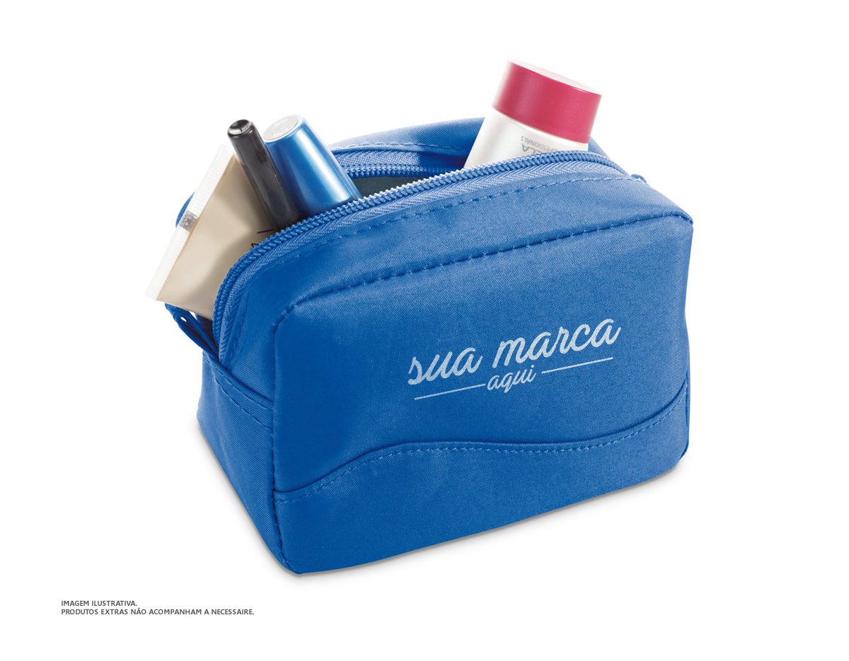 Necessaire em microfibra com zíper