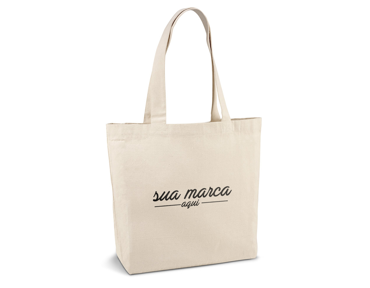 Sacola 100% algodão (180 g/m²) com alças de 65 cm
