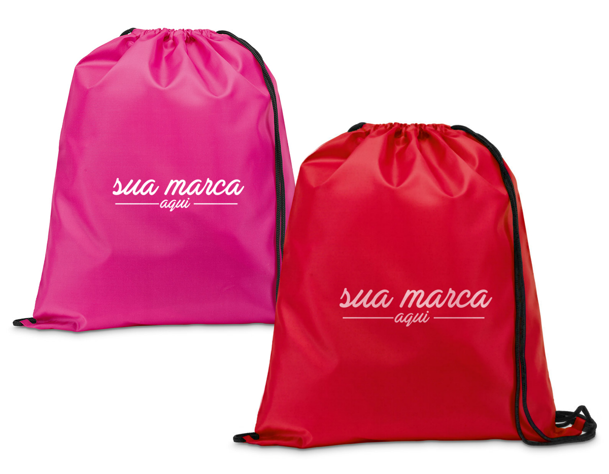 Sacola tipo mochila em 210D. 350 x 410 mm