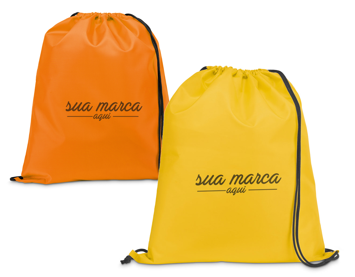Sacola tipo mochila em 210D. 350 x 410 mm