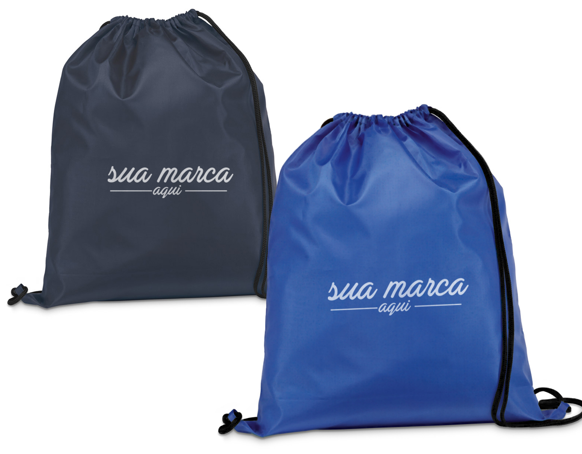 Sacola tipo mochila em 210D. 350 x 410 mm