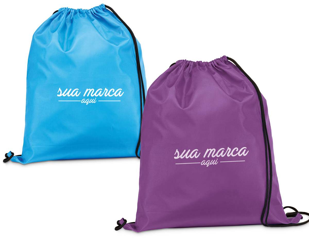Sacola tipo mochila em 210D. 350 x 410 mm