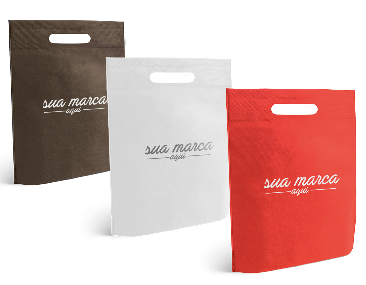 Sacola produzida em material non-woven com gramatura de 80 g/m², unida por processo de termo-selagem. Possui dimensões de 250 x 350 x 80mm, sendo leve e adequada para usos variados.