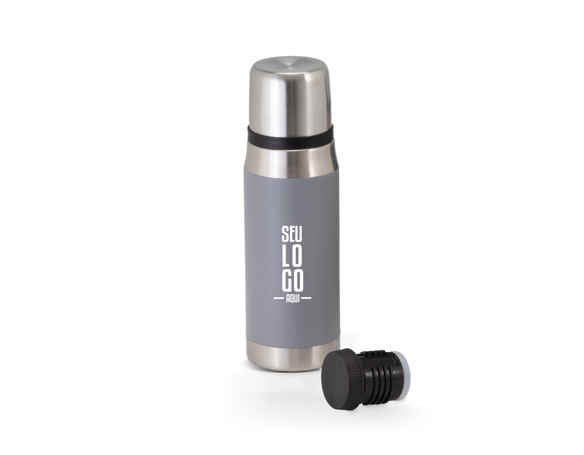 Garrafa térmica 500ml feita em aço inoxidável 304.