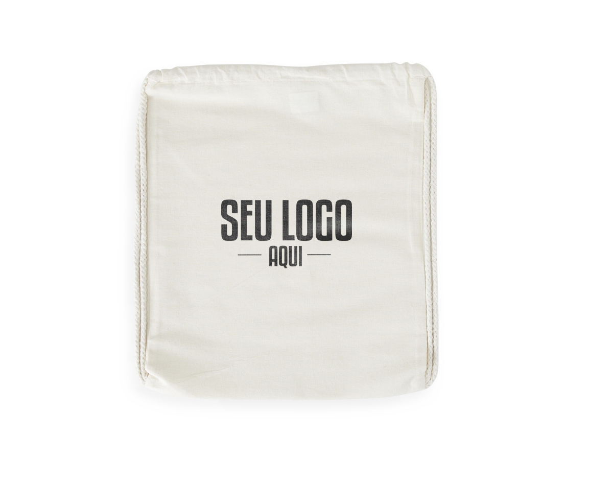 Mochila saco em algodão.