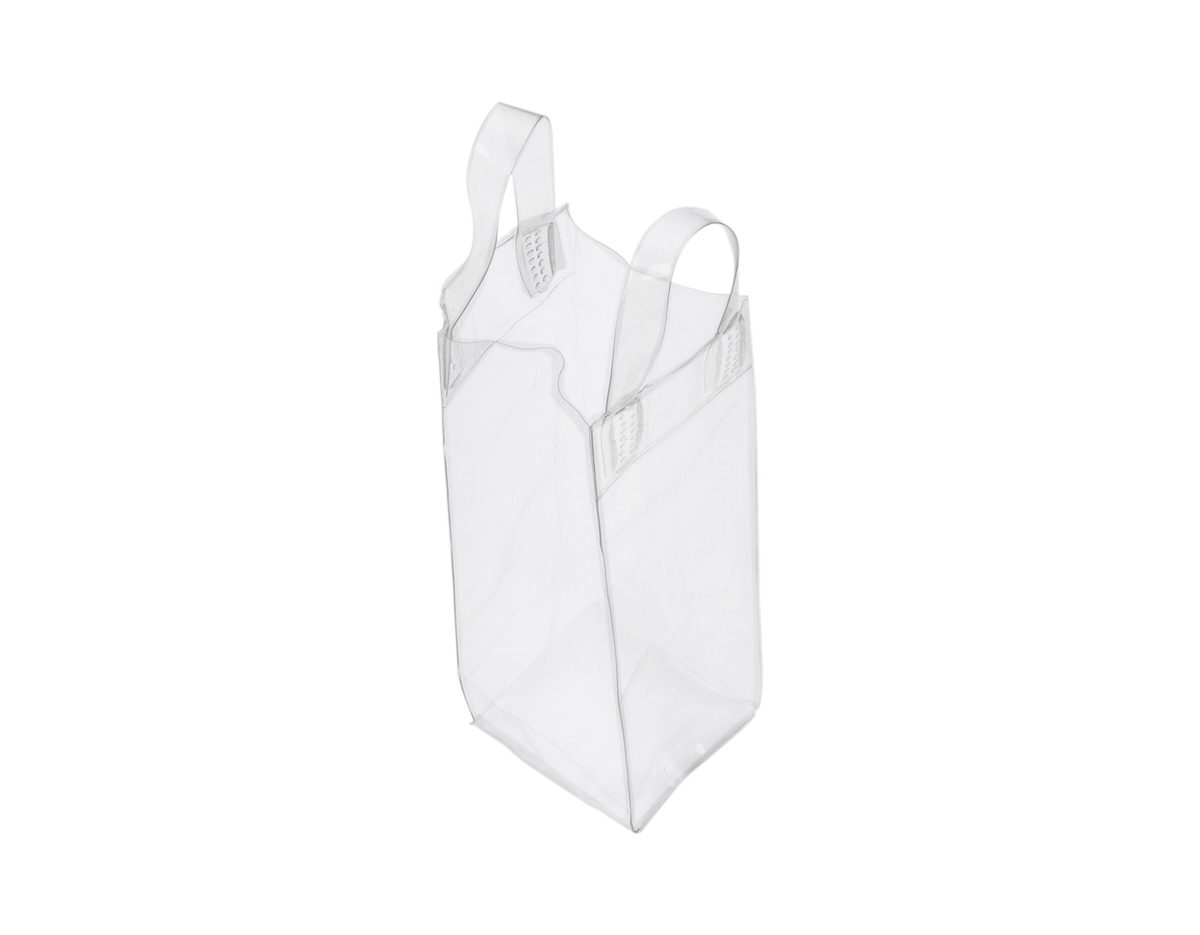 Sacola plástica para gelo com alça. Icebag serve para transportar garrafas exemplo: vinho, champagne, vodka... Basta colocar gelo e transportar seu cooler prático. OBS.: Para prolongar a vida útil do material pvc, atente-se as condições ideais de armazenamento: mantenha o material em local seco e arejado, livre da exposição ao sol e altas temperaturas. Após a utilização da icebag com gelo, certifique-se de secar completamente o material antes de guardá-lo, pois o armazenamento deste em estado úmido poderá comprometer a sua vida útil.