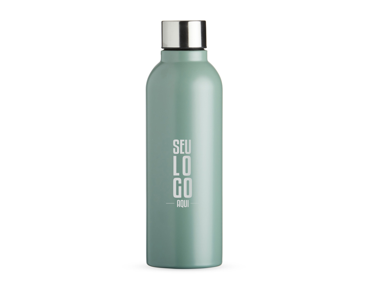 Garrafa inox 800ml em inox com tampa rosqueável e acabamento fosco.