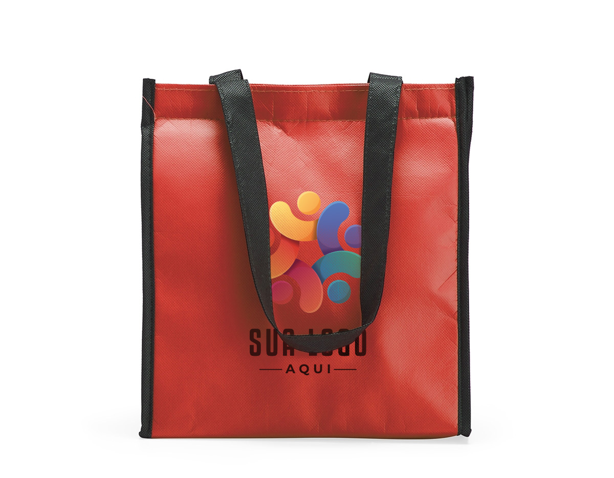 Bolsa térmica em tnt 6 Litros, fechamento com velcro.