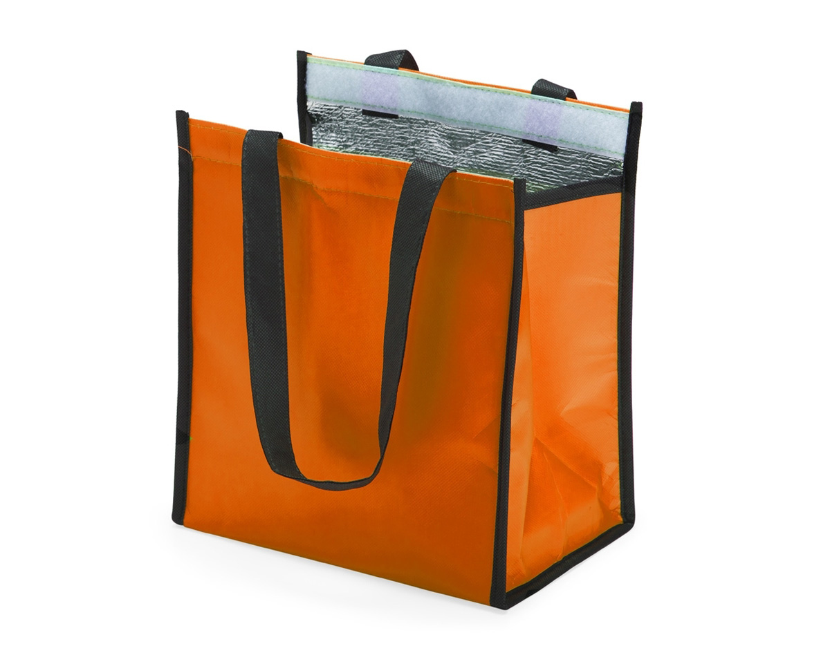 Bolsa térmica em tnt 6 Litros, fechamento com velcro.
