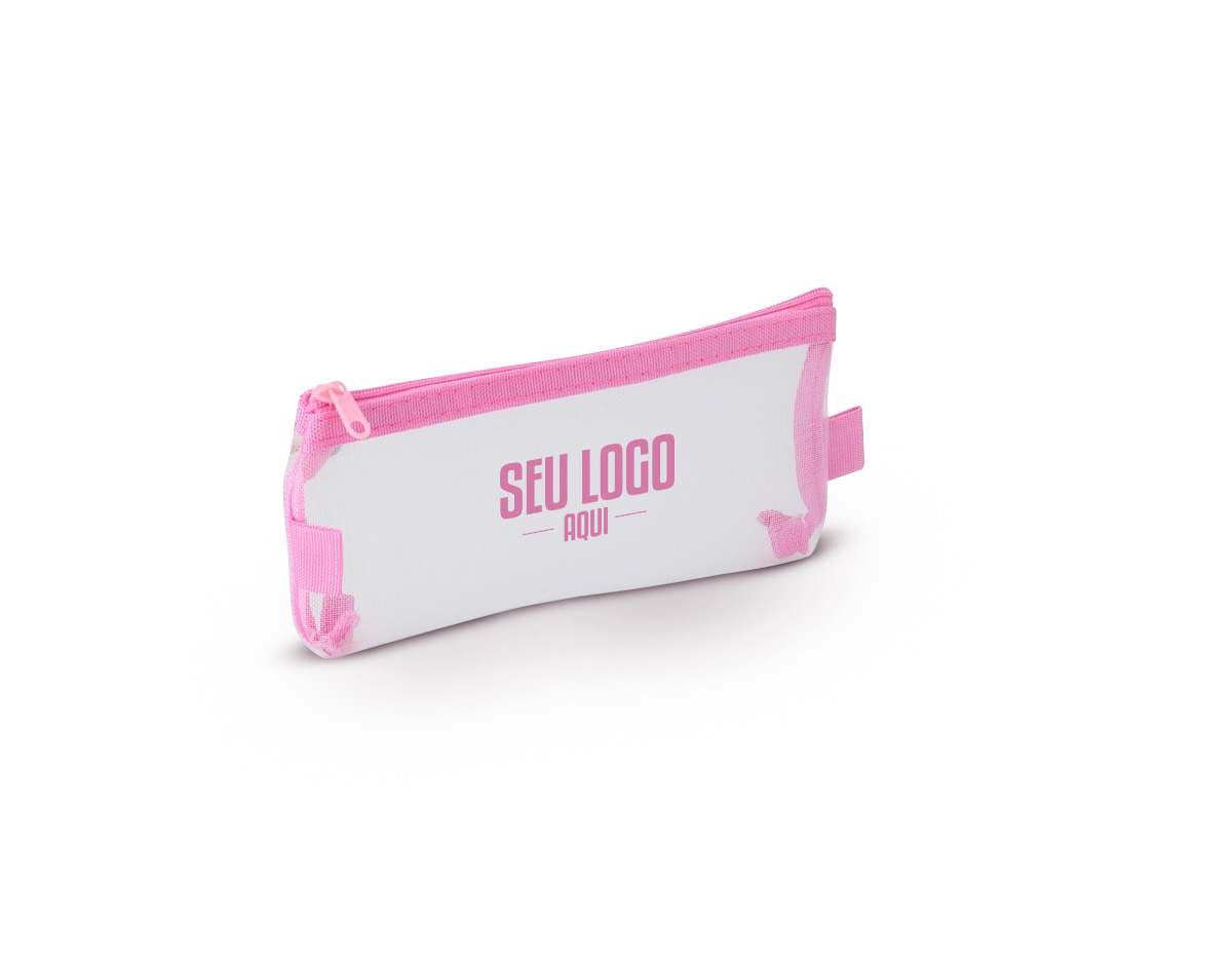 Estojo de nylon com zíper equipado com duas alças personalizáveis