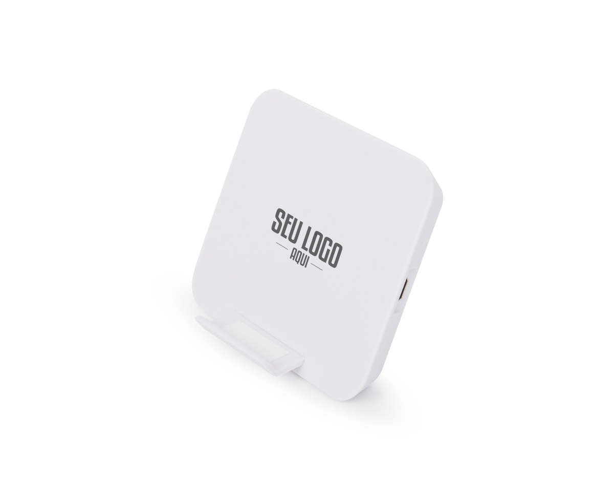 Este carregador wireless suporta entrada de 5V/1A e oferece saída de 5V/700mA, compatível com dispositivos que utilizam tecnologia QI. Além de carregar seu smartphone, pode ser usado como suporte para maior conveniência. Certificado pela CE e RoHS, garante segurança e qualidade.
