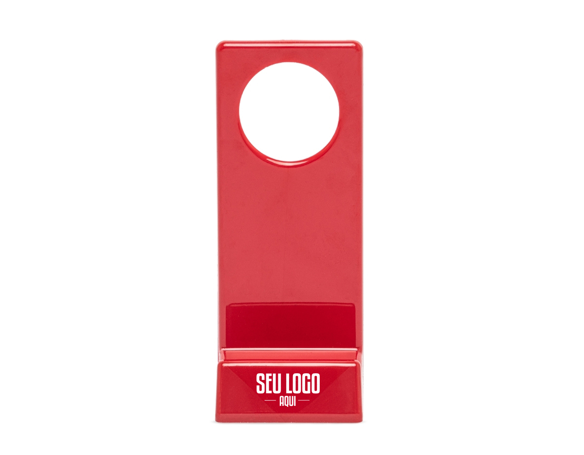 Suporte plástico para celular, ideal para manter o aparelho em posição vertical ou horizontal. Compacto e leve, oferece estabilidade ao dispositivo, sendo adequado para diversas superfícies. Seu design simples permite fácil transporte, ideal para uso em mesas de trabalho, viagens ou para assistir vídeos de forma prática e confortável. Compatível com diferentes modelos de smartphones.