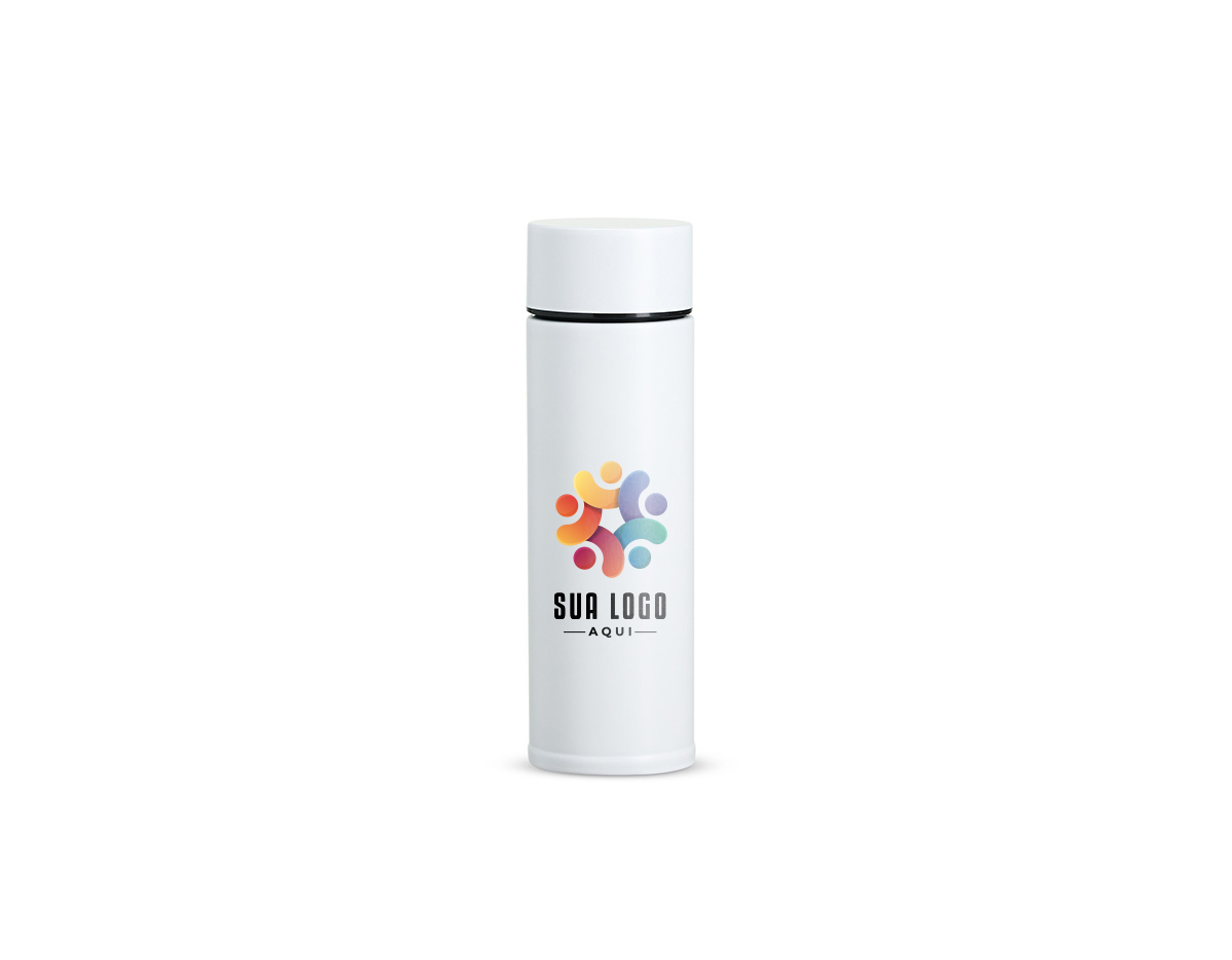 A garrafa térmica de 320 ml é confeccionada em aço inoxidável 304, conhecido por sua durabilidade e resistência à corrosão. Com uma tampa rosqueável, proporciona segurança no transporte de bebidas quentes ou frias. Compacta e leve, é ideal para uso diário, mantendo a temperatura ideal das suas bebidas, seja no trabalho, na academia ou em passeios.