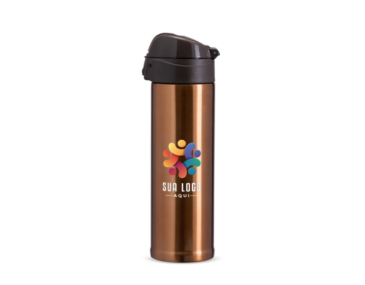 Para quem busca praticidade e desempenho em um só produto, a nossa garrafa térmica de 480ml é a escolha perfeita! Com tampa de trava segura e anel de silicone antivazamento, você pode carregá-la tranquilamente na bolsa ou mochila, sem se preocupar com vazamentos. O bocal foi projetado para uma experiência de consumo confortável, enquanto a vedação interna na tampa mantém as bebidas na temperatura ideal por muito mais tempo, seja quente ou fria. Compacta e eficiente, é a companheira ideal para acompanhar você em todos os momentos do dia!