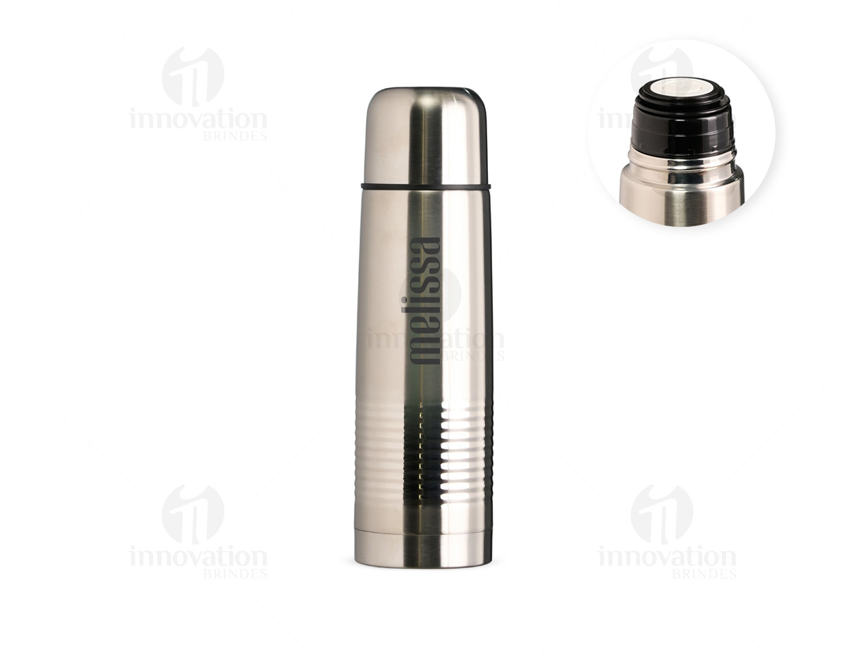 Garrafa térmica em inox com parede dupla, capacidade de 500ml. Mantém líquidos quentes ou frios por mais tempo, ideal para uso diário, viagens ou atividades ao ar livre. Design moderno, resistente e livre de BPA. Tampa com vedação eficiente para evitar vazamentos.