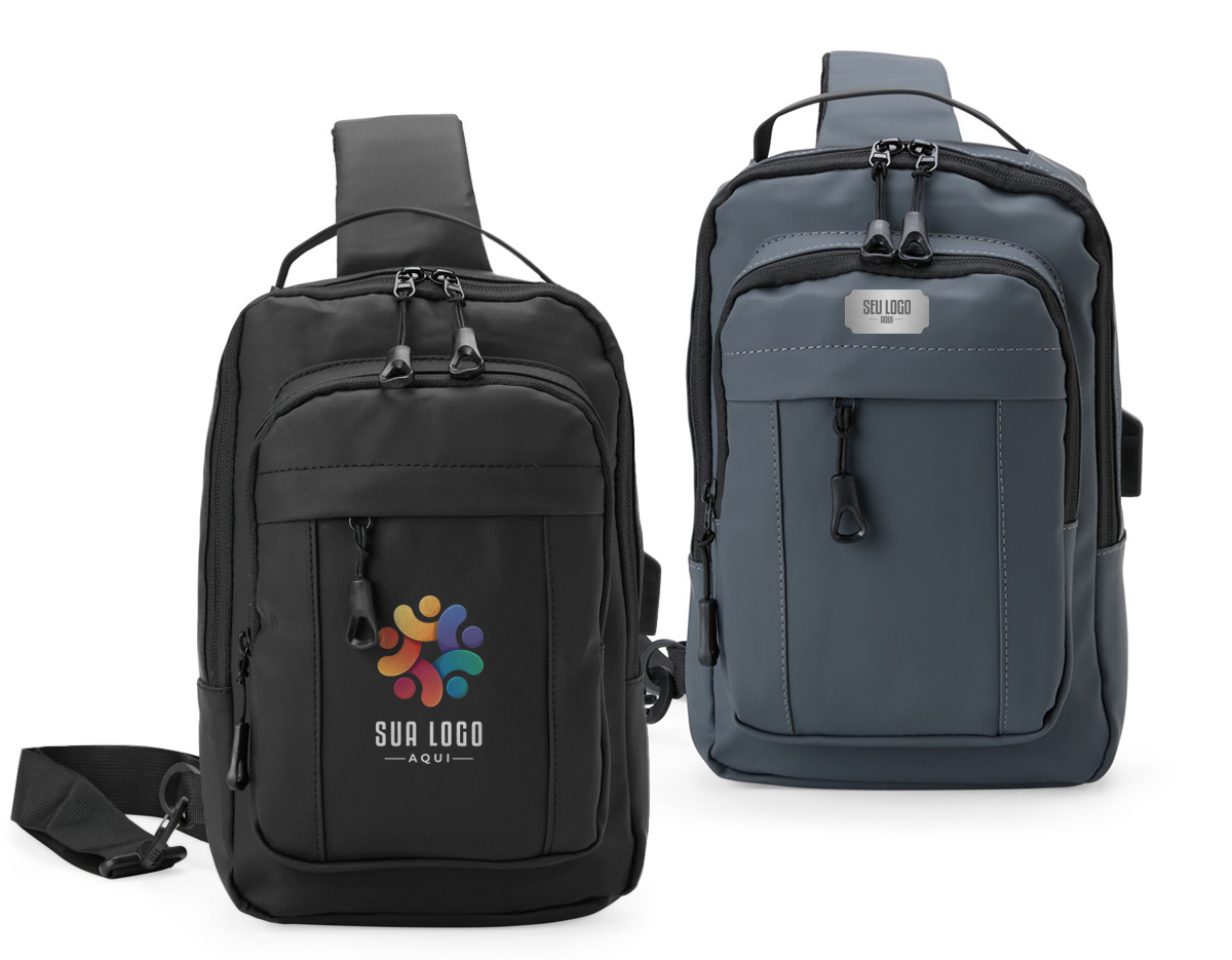 Mochila de ombro 7L em couro sintético, resistente à água, com 4 compartimentos, bolso para tablet, entrada USB e alça refletiva. Estilo casual e organização para o dia a dia!  