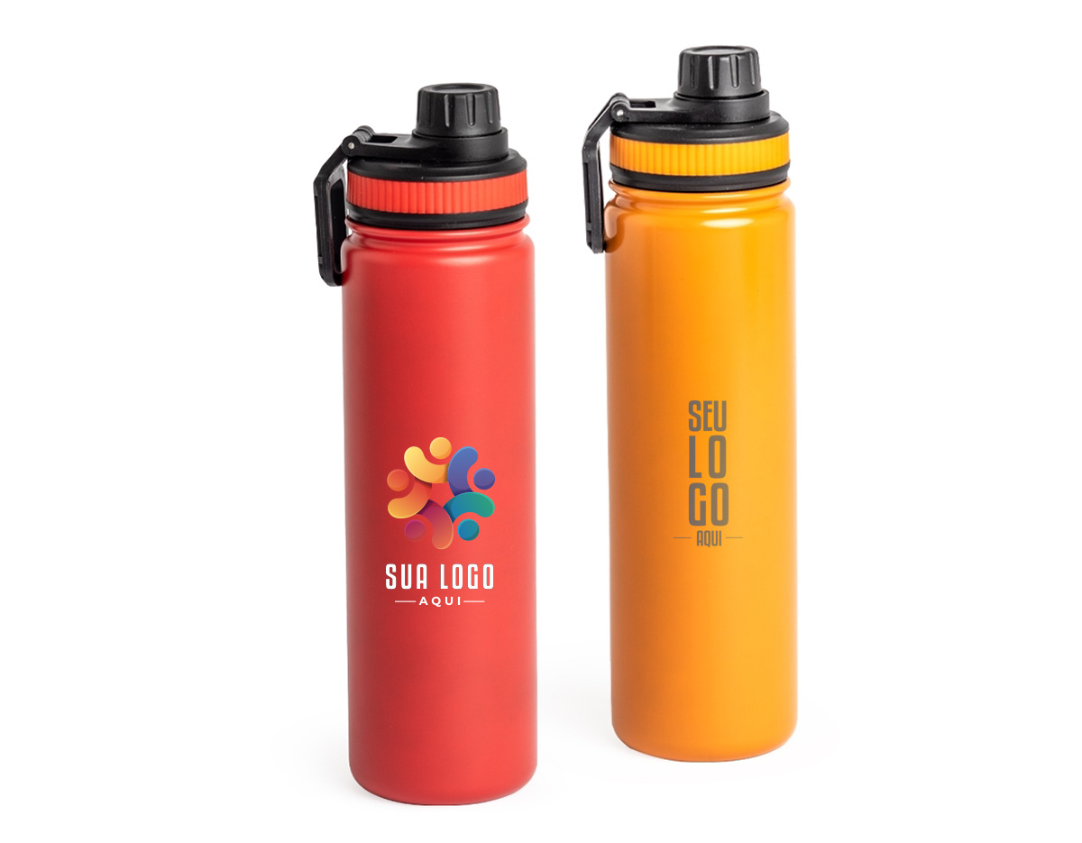 Garrafa térmica em inox com capacidade de 650ml, possui parede dupla que auxilia na conservação da temperatura. Acompanha tampa plástica rosqueável com bocal integrado e alça acoplada para facilitar o transporte. Ideal para uso diário.