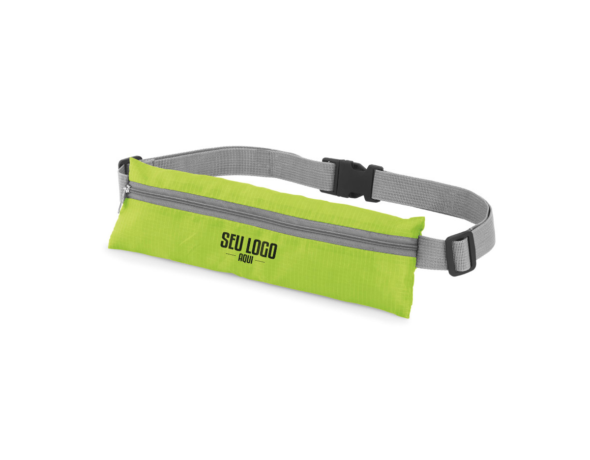 Pochete em poliéster 210D ripstop, resistente e leve, com saída para fone de ouvido. Possui bolso com zíper para armazenamento seguro e alça ajustável para maior conforto. Medidas: 250 x 80 mm. Ideal para atividades físicas, passeios e uso diário.