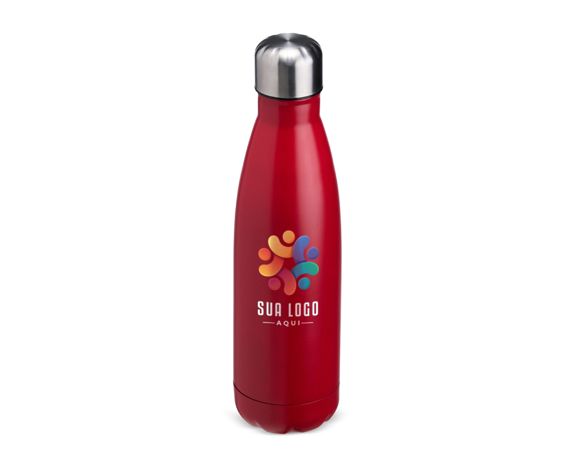 Garrafa térmica com tampa inox com capacidade de até 500ml. Sua parede dupla em aço inox e isolamento a vácuo na tampa ajudam a conservar o líquido quente por mais tempo, além de conter vazamentos e o contato direto com o calor excessivo da parte interna.