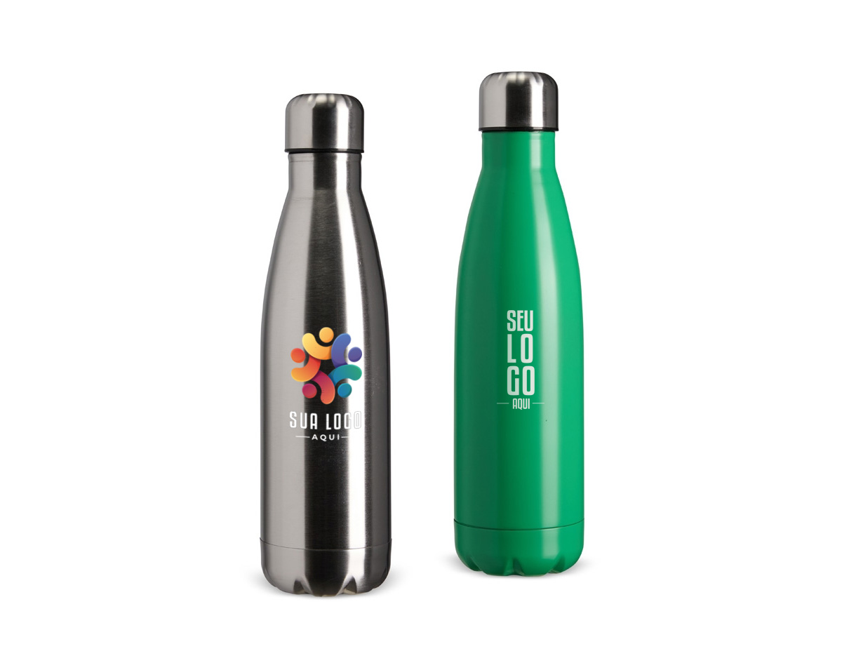 Garrafa térmica com tampa inox com capacidade de até 500ml. Sua parede dupla em aço inox e isolamento a vácuo na tampa ajudam a conservar o líquido quente por mais tempo, além de conter vazamentos e o contato direto com o calor excessivo da parte interna.