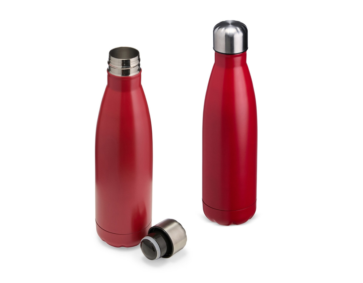 Garrafa térmica com tampa inox com capacidade de até 500ml. Sua parede dupla em aço inox e isolamento a vácuo na tampa ajudam a conservar o líquido quente por mais tempo, além de conter vazamentos e o contato direto com o calor excessivo da parte interna.