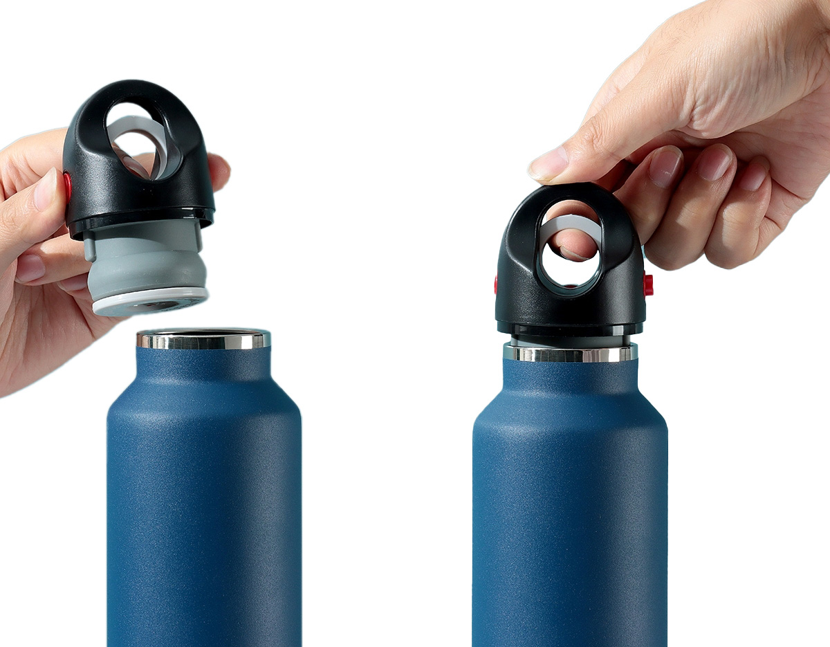 Garrafa Térmica em inox de parede dupla com capacidade de 620ml. Tampa possui trava de segurança com válvula de exaustão para liberação de pressão.