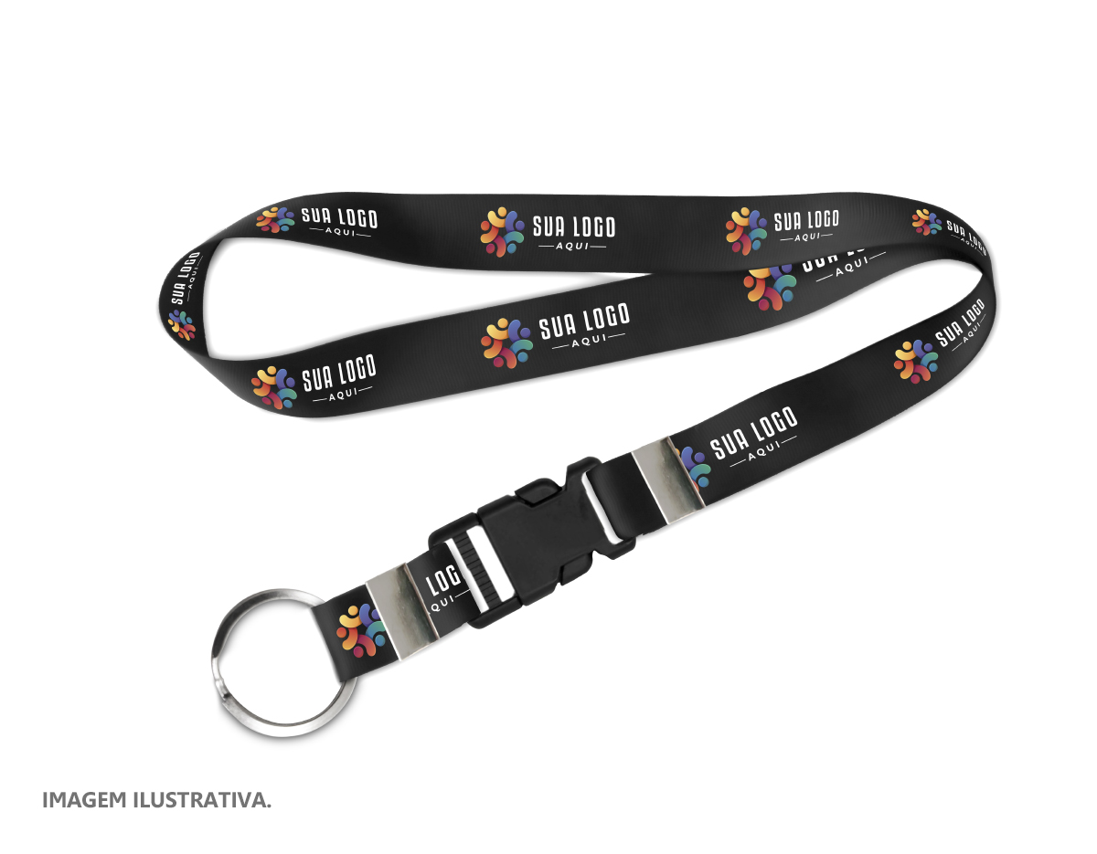 Cordão de 85 cm de comprimento e 2,5 cm de largura, com argola e fecho tipo mochila. Ideal para facilitar o transporte de pequenos objetos, oferecendo praticidade e segurança no fechamento. Seu design simples e funcional garante resistência e durabilidade no uso diário.