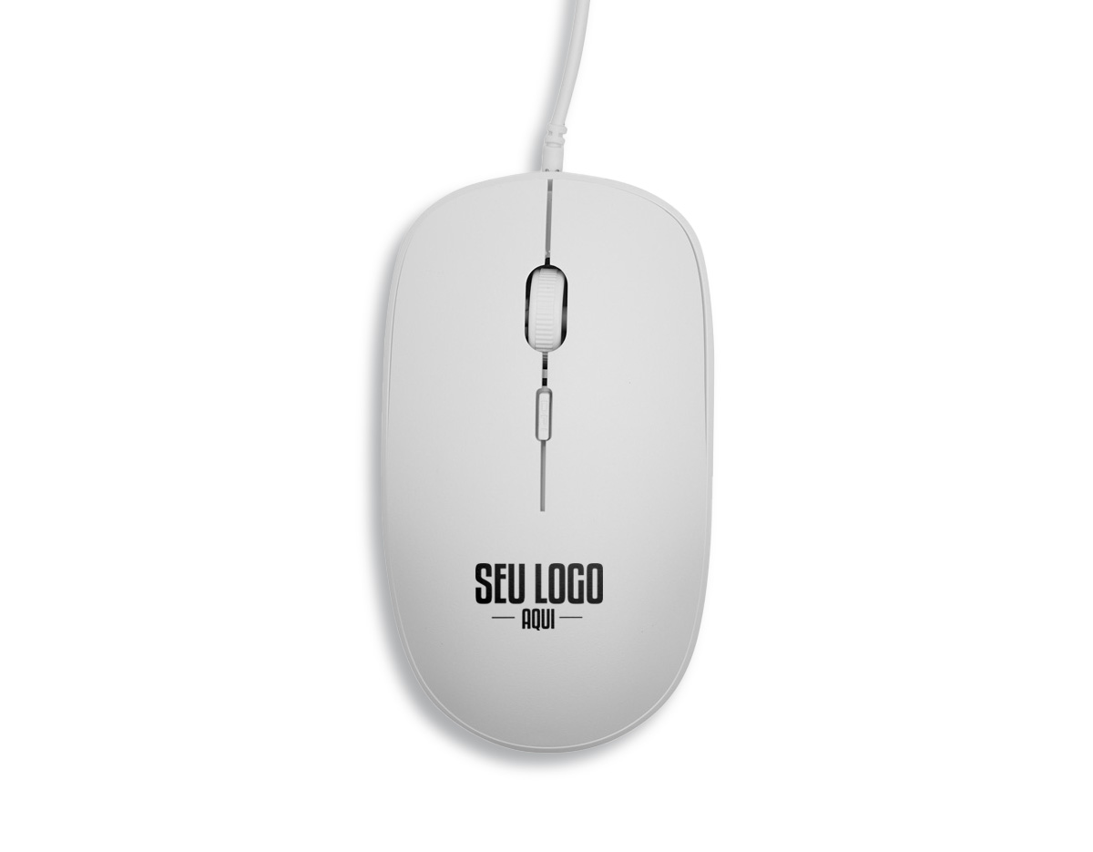 Mouse óptico com fio de 1,5 m oferecendo amplitude e praticidade no uso. Equipado com botão DPI para ajuste rápido de sensibilidade, adapta-se a diferentes tarefas com precisão. Um brinde corporativo moderno e funcional, ideal para valorizar a experiência do usuário.